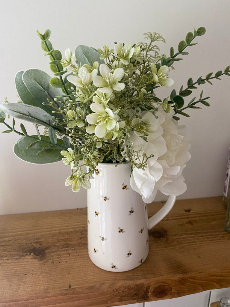 Mixed Faux Posie White and Green