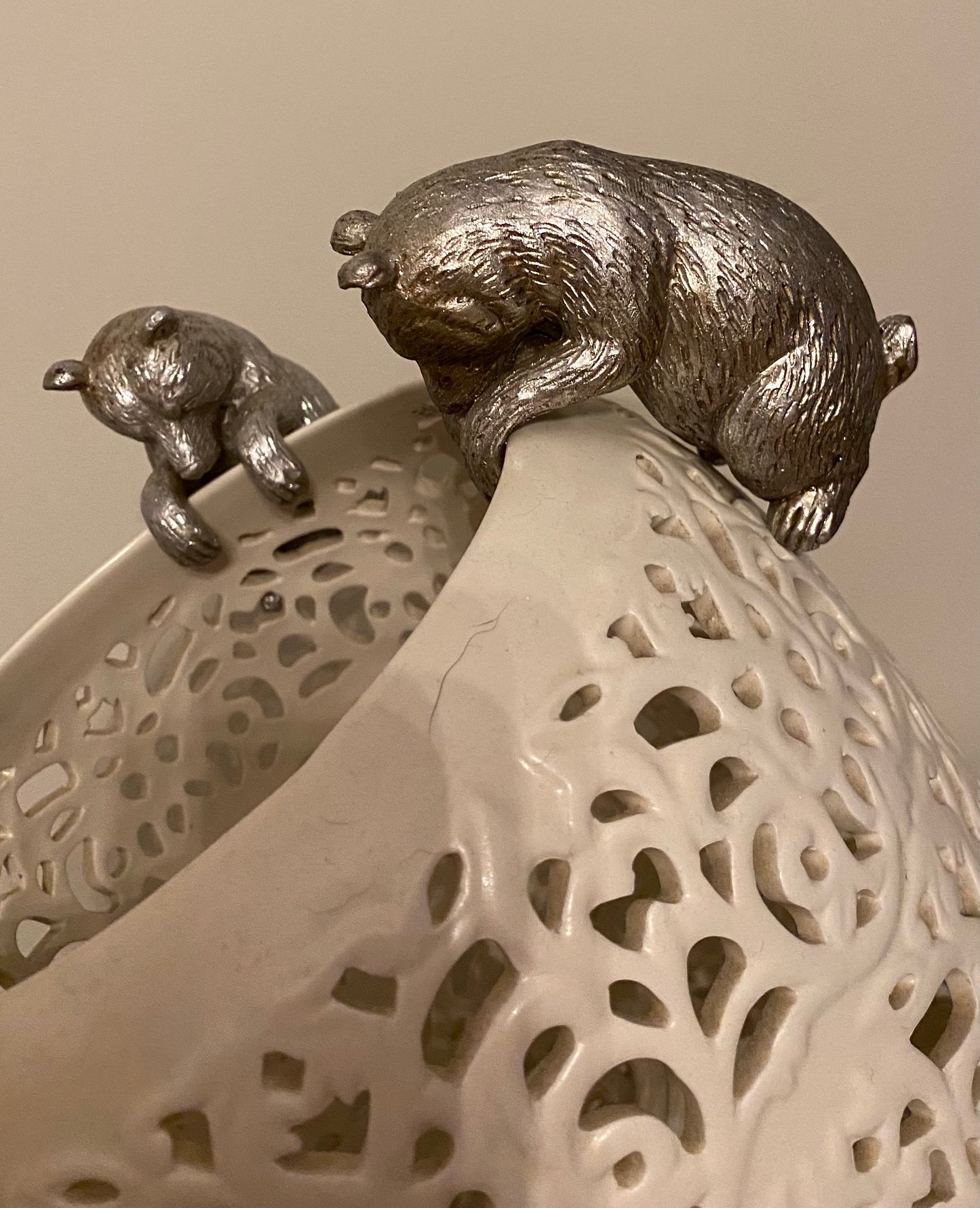 Small silver Bear Plant Hanger