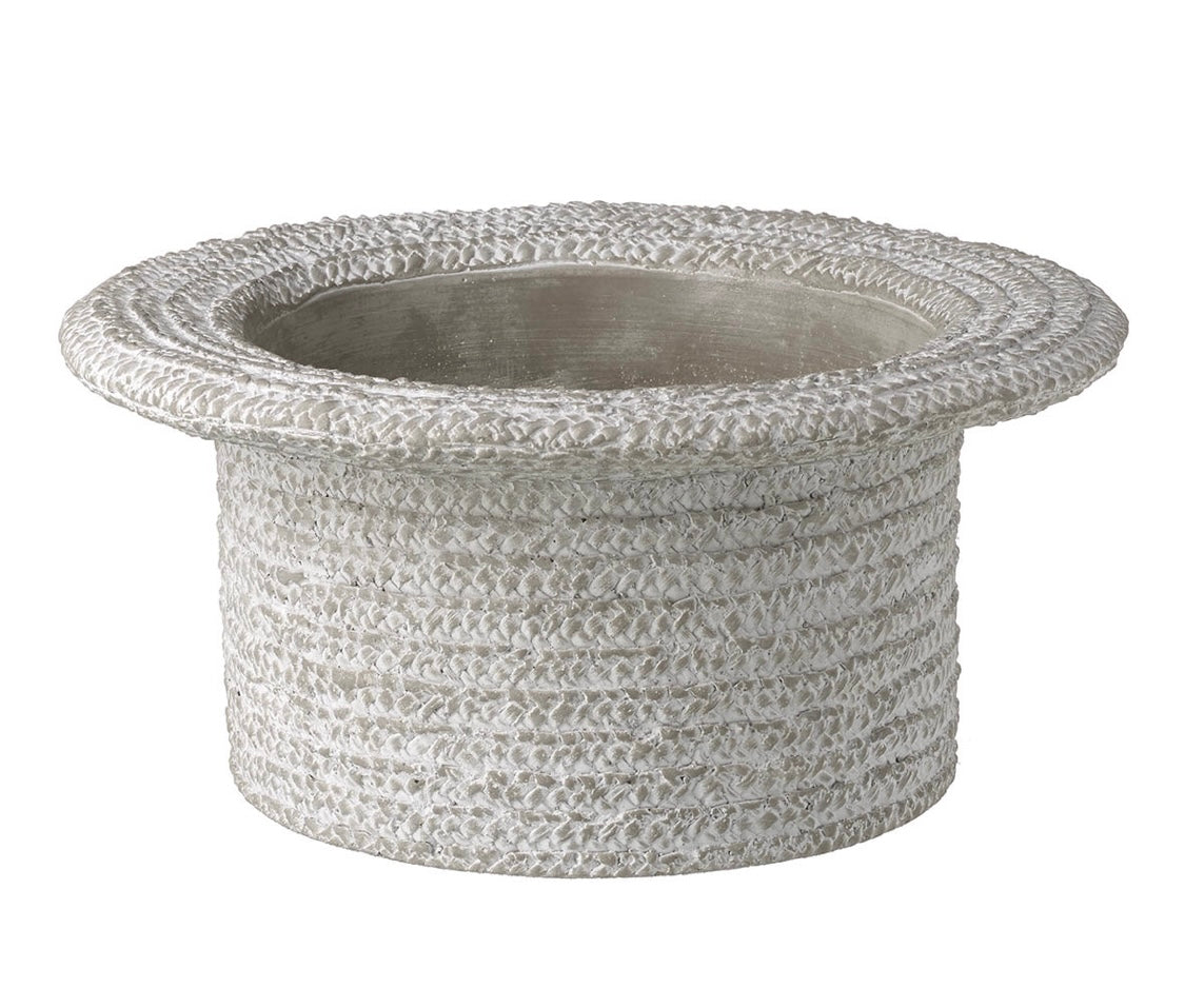 Grey Concrete Hat Planters available in three styles (Straw Hat, Bowler Hat, Top Hat)