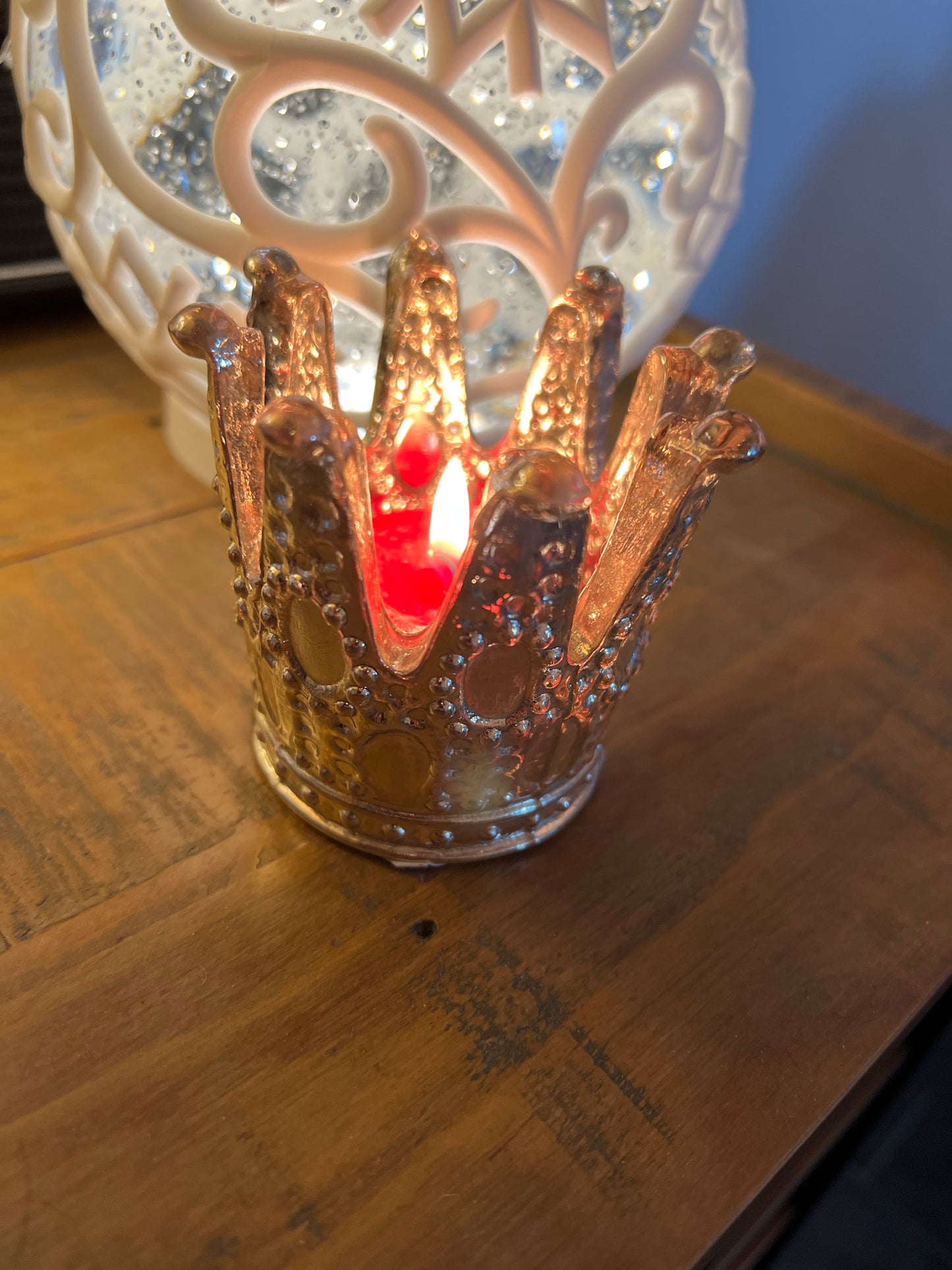 Silver Crown Tealight Holder