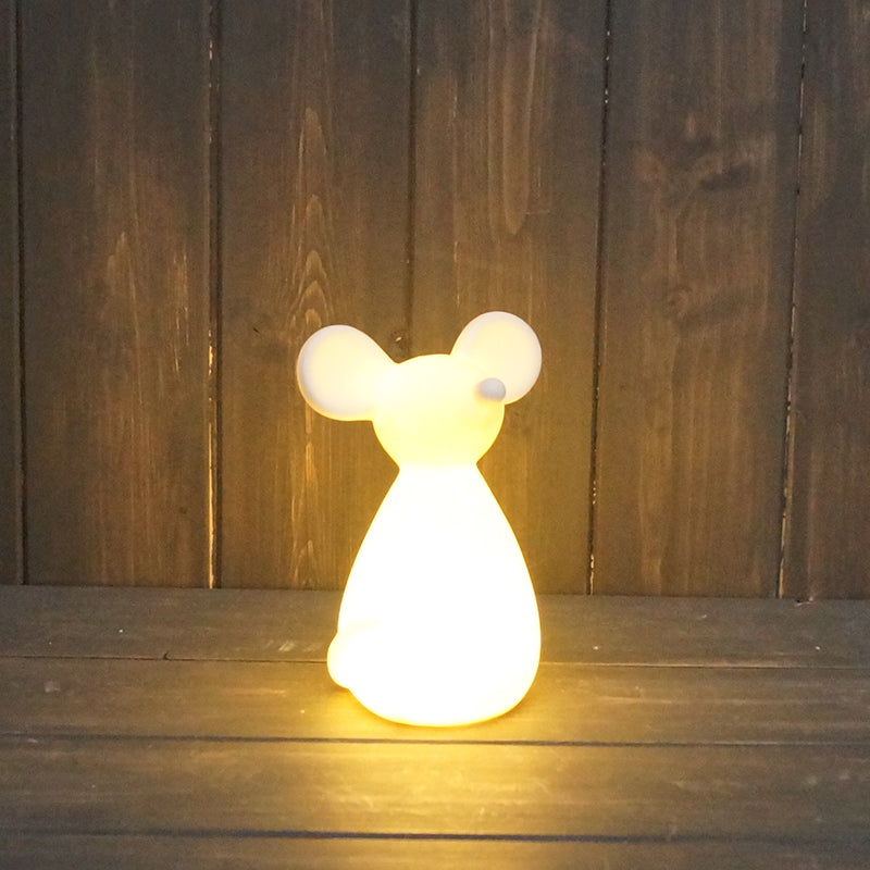 White matt light up tall mouse