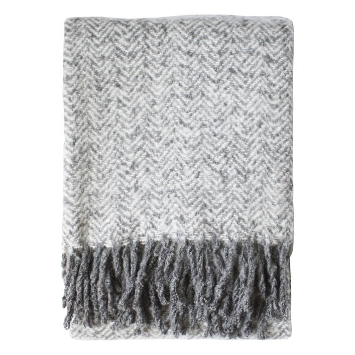 Herringbone Faux Mohair Throw
