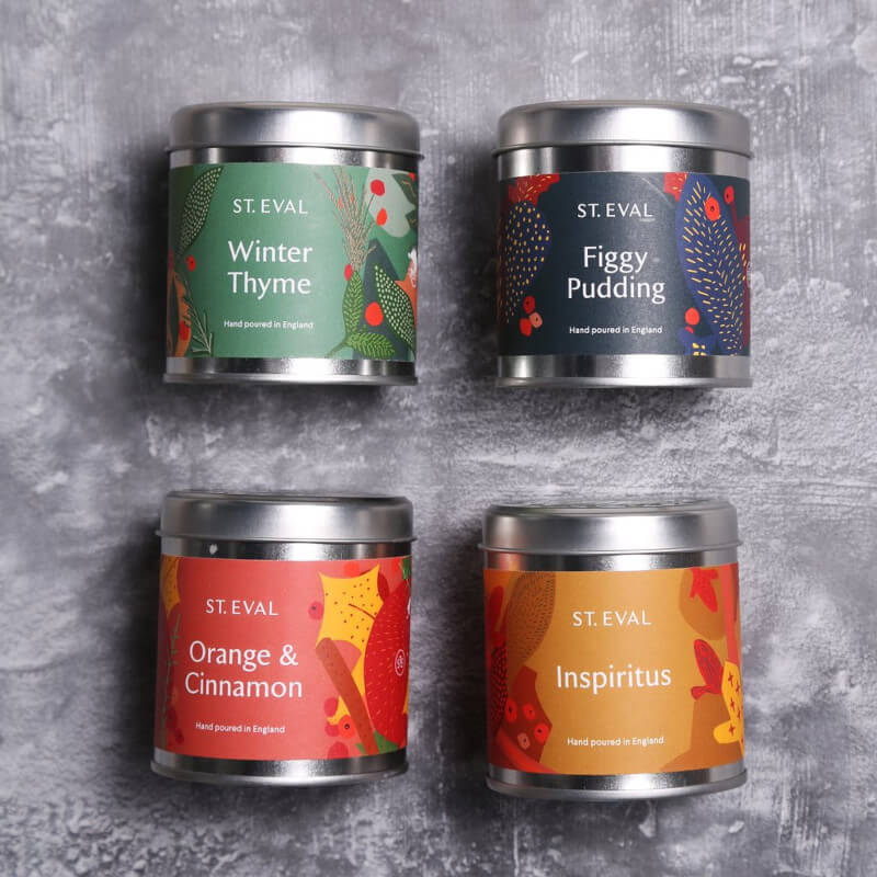 St Eval Christmas Candle Tins