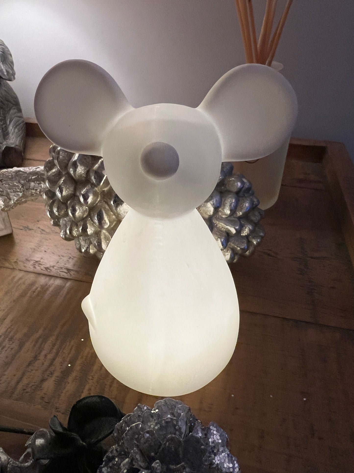 White matt light up tall mouse