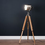 Nickel Industrial Tripod Lamp