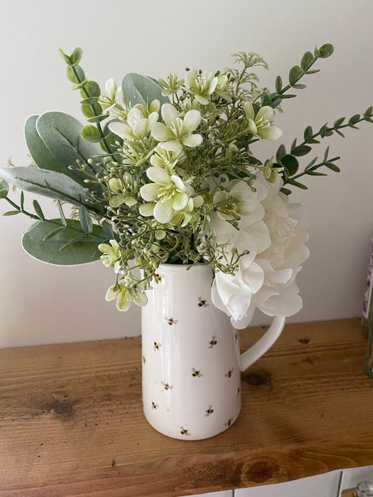 Mixed Faux Posie White and Green