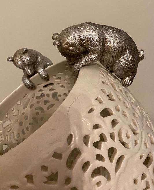 Small silver Bear Plant Hanger