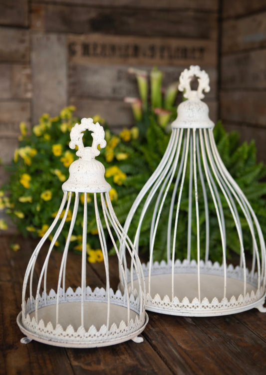 Shabby Chic Cage Planter set of two