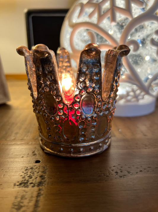 Silver Crown Tealight Holder
