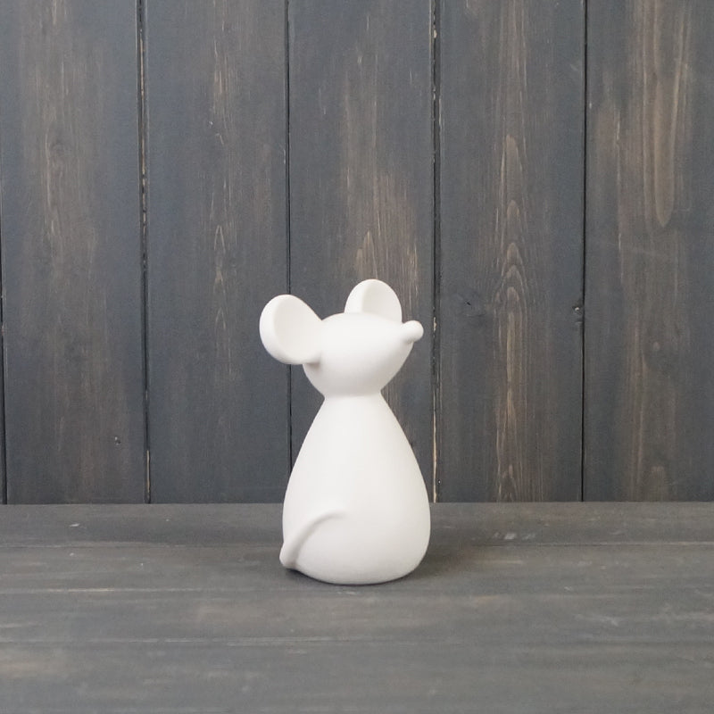 White matt light up tall mouse