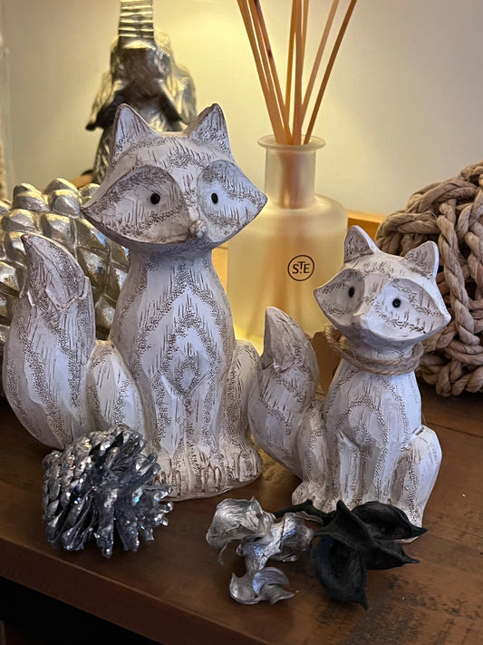 Fox family ornaments