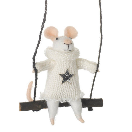 Mouse with White Star on swing