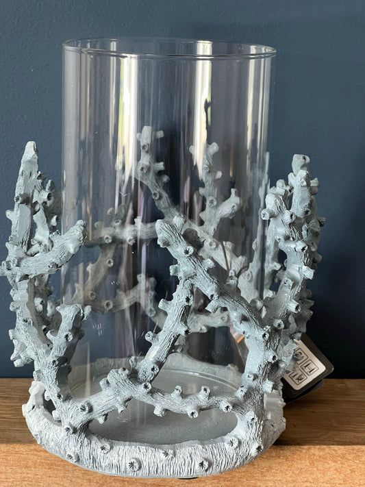 Blue Coral ombré candle holder