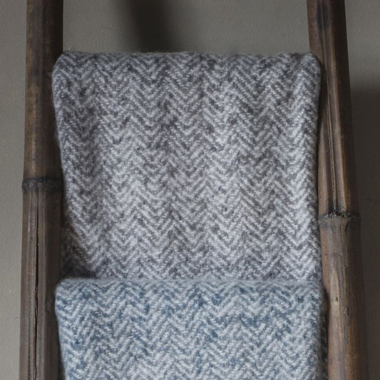 Herringbone Faux Mohair Throw