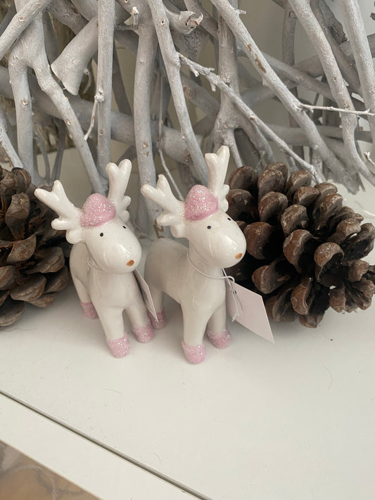 Pink Ceramic Reindeer