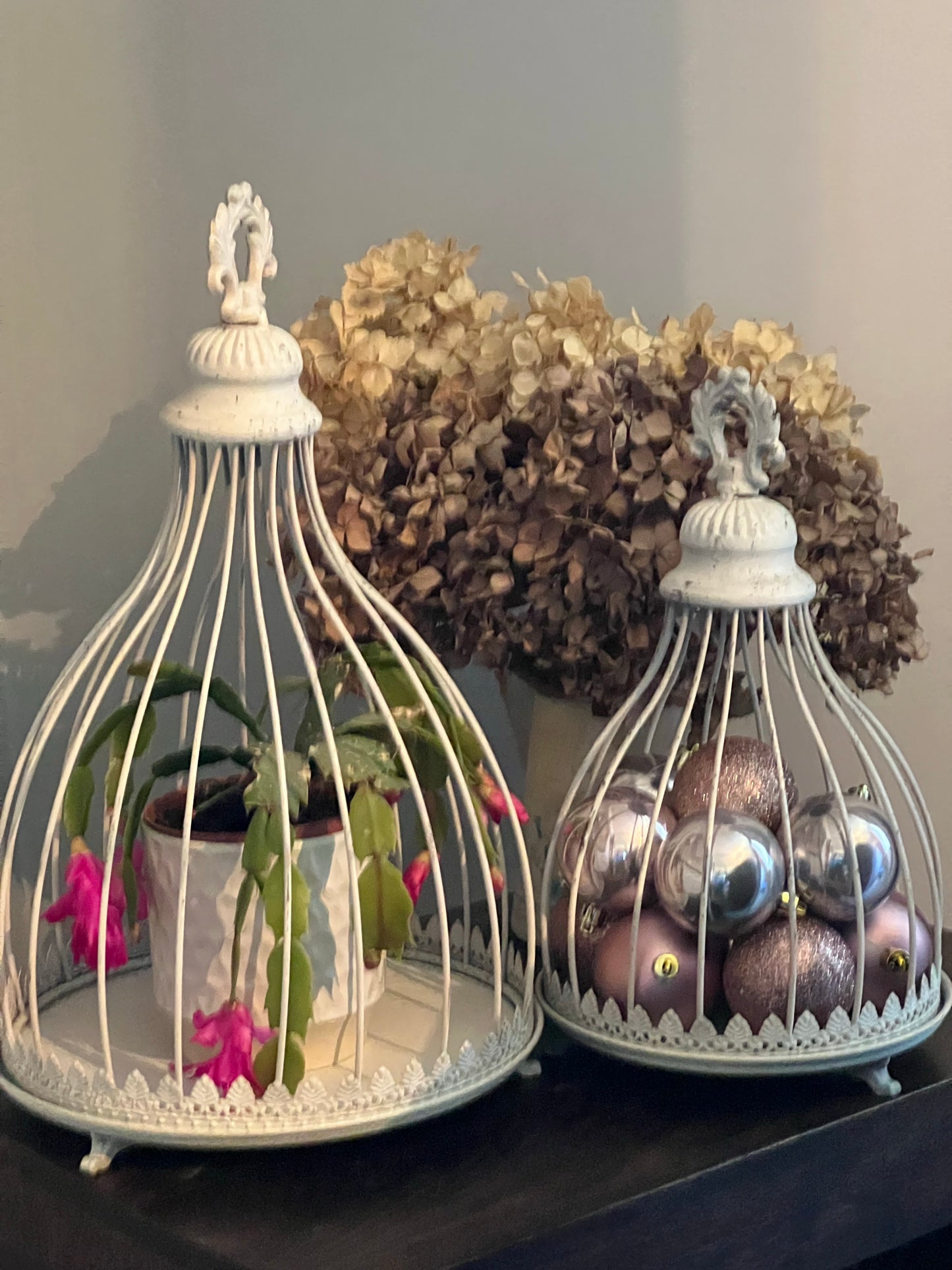 Shabby Chic Cage Planter set of two
