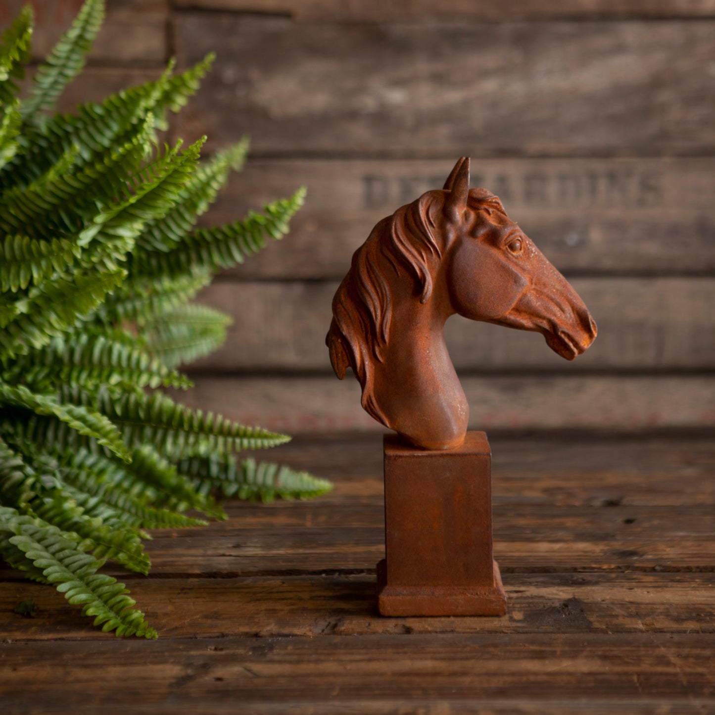 Horse Head Bust Rusted