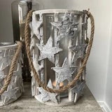 Whitewashed Birch Star Lantern