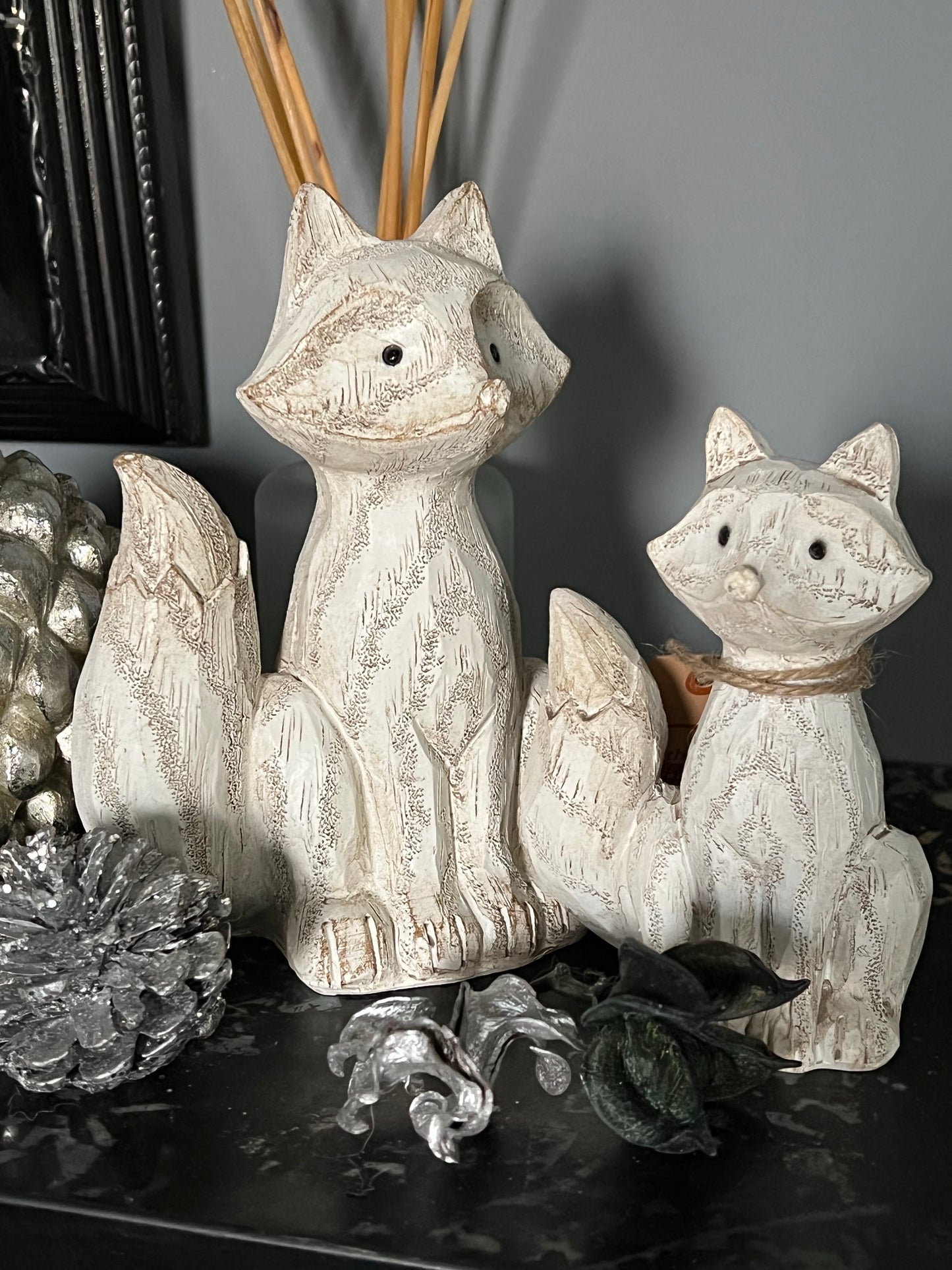 Fox family ornaments