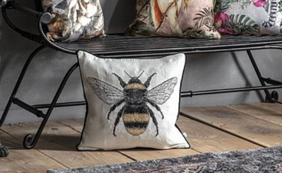 Beautiful Tapestry Bee Cushion with Sumptuous Velvet Backing