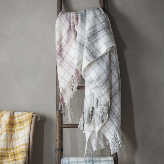 Grey Faux Mohair Throw