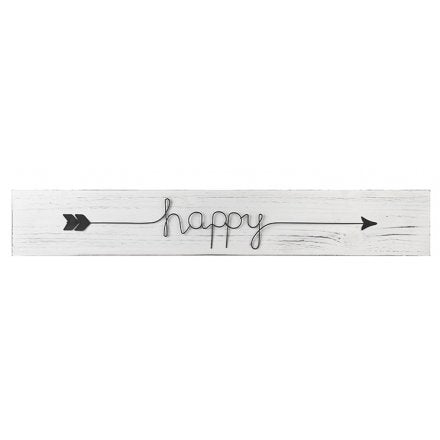 Wooden Happy sign