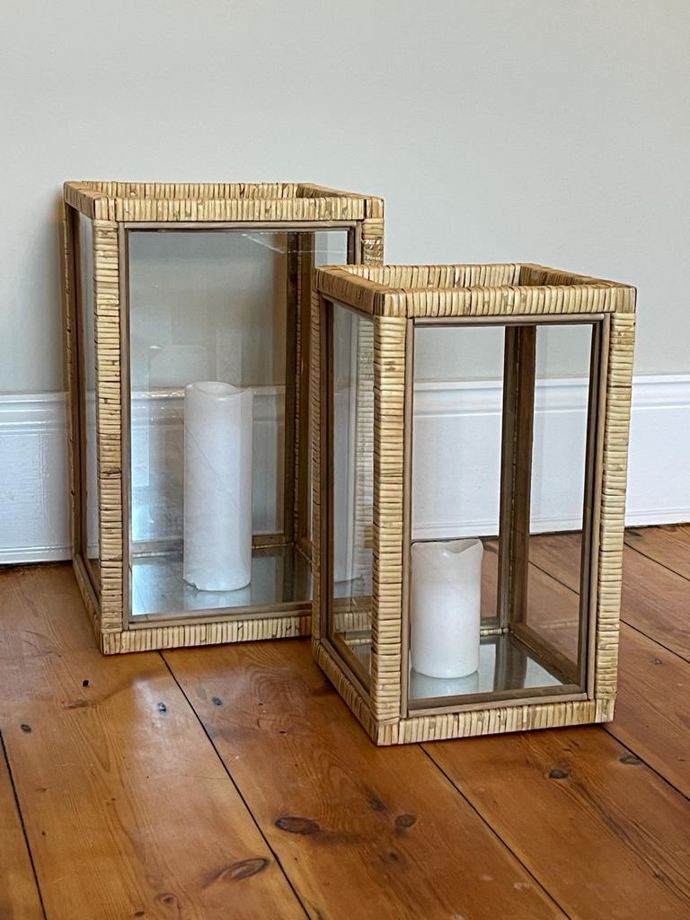 Zula Hurricane Lantern (Natural Bamboo) - 2 sizes