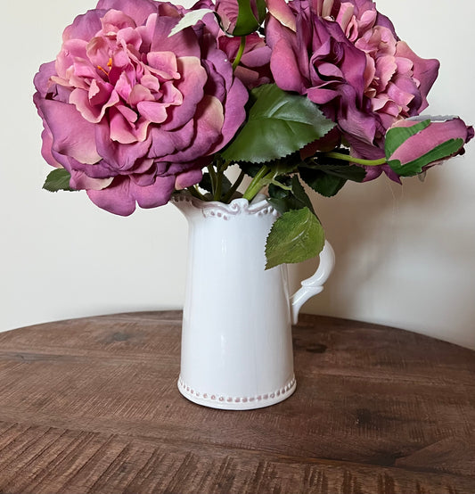 White Jug/Pitcher with Decorative edge