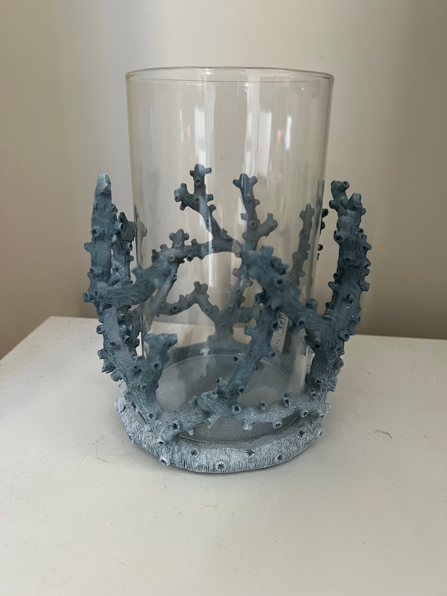 Blue Coral ombré candle holder