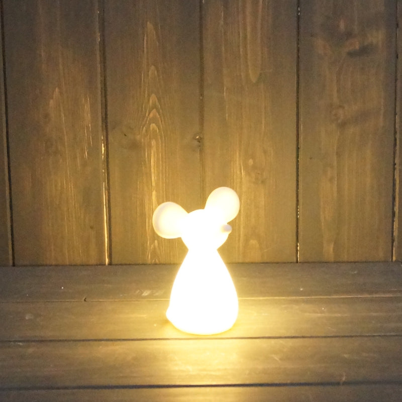 White matt light up tall mouse
